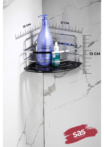 2’li Kancalı Yapışkanlı Banyo Duş Köşe Rafı, Ayarlanabilir Kristal Tasarım modelleri