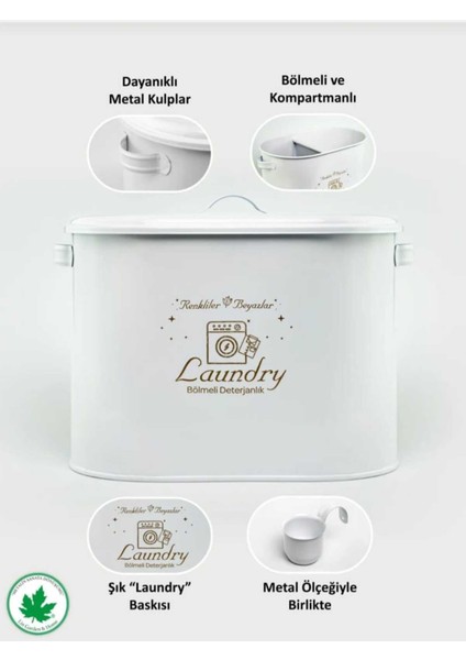 Bölmeli Kapaklı Ölçekli Deterjanlık, Toz ve Banyo Için Beyaz Organize Kutusu indirimleri