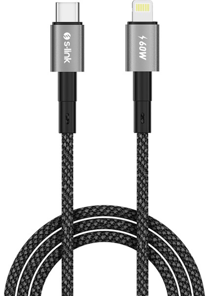 Armor Mcl-01 30W 1m Type-C To Lightning Pd Örgülü Metal Başlıklı Siyah Hızlı Şarj Kablosu fiyatları