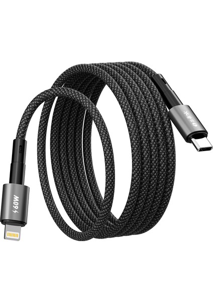 Armor Mcl-01 30W 1m Type-C To Lightning Pd Örgülü Metal Başlıklı Siyah Hızlı Şarj Kablosu modelleri