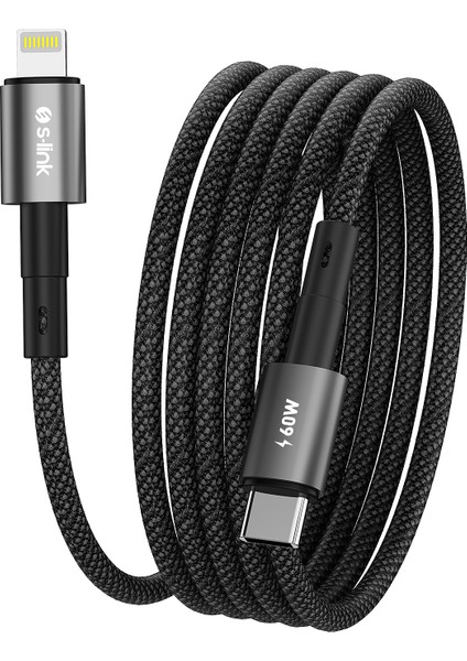 Armor Mcl-01 30W 1m Type-C To Lightning Pd Örgülü Metal Başlıklı Siyah Hızlı Şarj Kablosu indirimleri