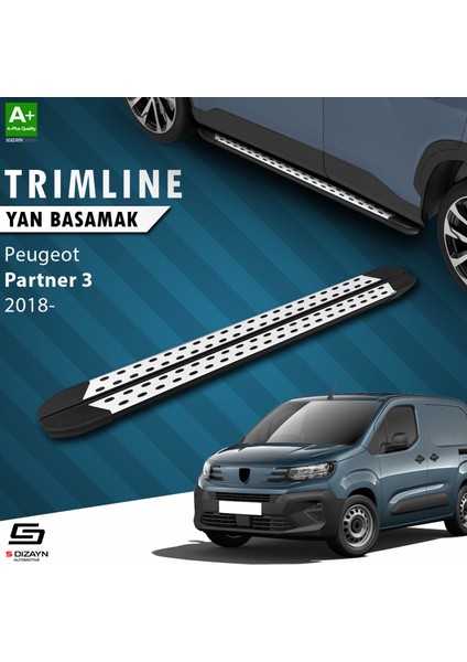 Peugeot Partner 3 Uzun Şase TrimLine Gri Yan Basamak 220 Cm 2018 Üzeri A+ Kalite