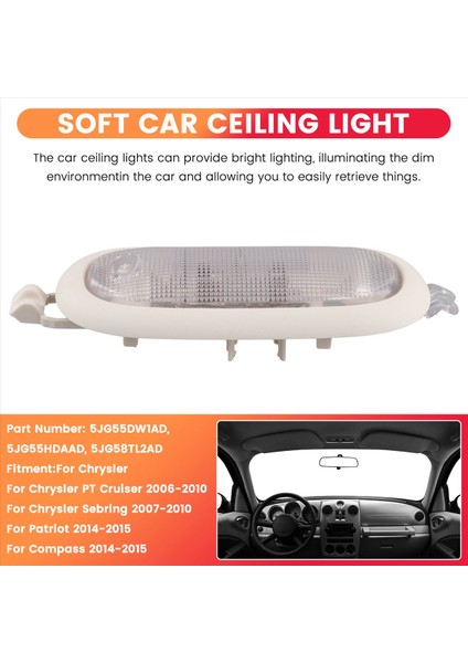 Bej Çatı Kubbesi ile Anahtar Okuma Haritası Lambası 5JG55DW1AD 5JG55HDAAD Jeep Patriot Compass Chrylsler 5JG58TL2AD (Yurt Dışından) fırsatları