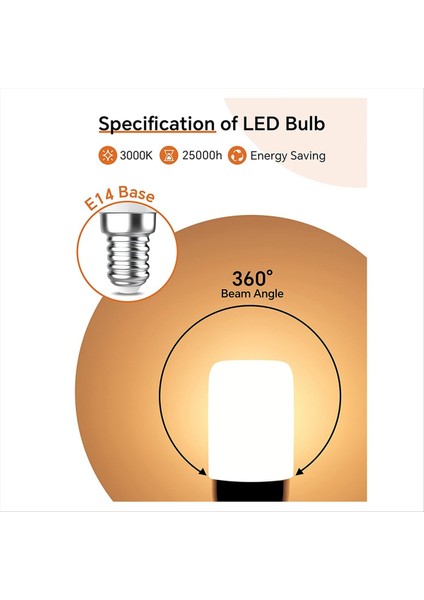 Buzdolabı Ampulü, 1.5W E14 LED Ampul, 150LM Sıcak Beyaz 3000K Enerji Tasarrufu Ampulleri, Buzdolabı Için, Ocak Hood 4 Paket (Yurt Dışından) fırsatları