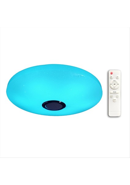 Rgb Bluetooth Hoparlör ile Uzaktan Kumandalı 12 Inç Tavan Işığı 24W LED Floş Montaj Duş Lambası Fikstürü Ab Fişi (Yurt Dışından)