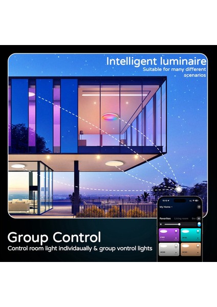 Akıllı Tavan Lambası Wifi Bluetooth Uzaktan Kumanda Rgbcw Karartma Renk Tavan Lambası Basit Üç Geçirmez Tavan Lambası (Ac) (Yurt Dışından) modelleri