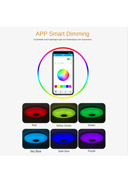 Rgb Tavan Lambaları Akıllı Modern Tavan Aydınlatma Müzik Uzaktan Uygulama Kontrol Bluetooth Hoparlör Kapalı Dekor 33CM (Yurt Dışından) indirimleri