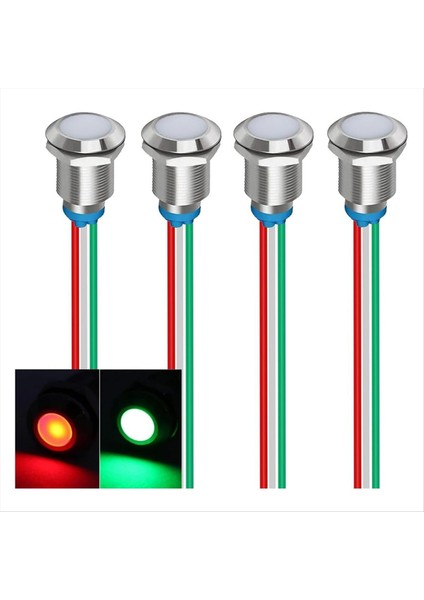Iki Renkli (Yeşil ve Kırmızı) 12MM (1/2 Inç) Enerji Tasarrufu Göstergesi Işığı, 12MM 2 Renk LED Işık 12V/24V/20MA Panel Montaj Işığı (Yurt Dışından)
