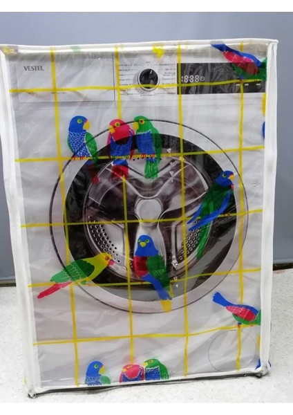 Sarı Fermuarlı Çamaşır ve Kurutma Makinesi Koruyucu Örtü