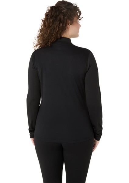 Asics Core Ls 1/2 Zip Winter Top Kadın Black/pure Silver Uzun Kollu Tshirt 2012D294-001 modelleri