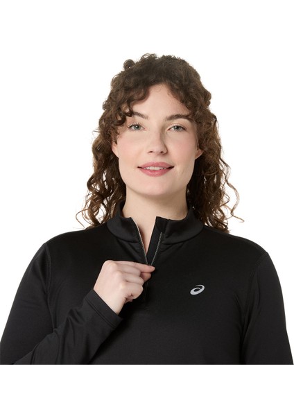 Asics Core Ls 1/2 Zip Winter Top Kadın Black/pure Silver Uzun Kollu Tshirt 2012D294-001 fırsatları