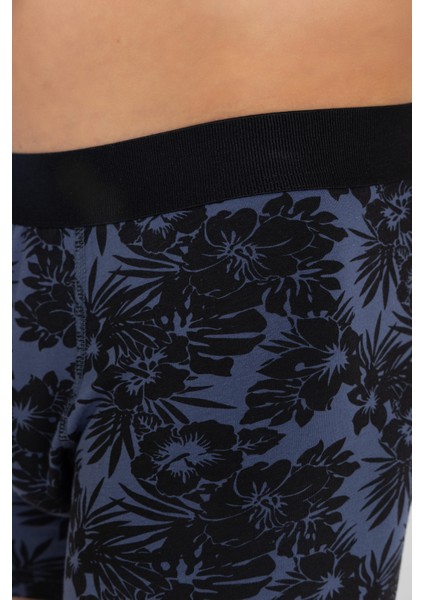 Erkek Desenli Likralı Pamuklu Desenli Boxer 1410 Lacivert modelleri