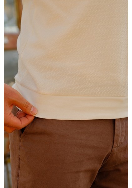 Erkek Yarım Fermuarlı Sweatshirt Ekru indirimleri