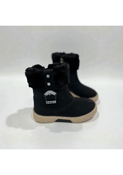 Unısex Çocuk Kaymaz Taban Tüy Detaylı Bot