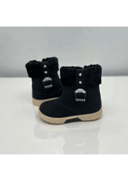 Unısex Çocuk Kaymaz Taban Tüy Detaylı Bot