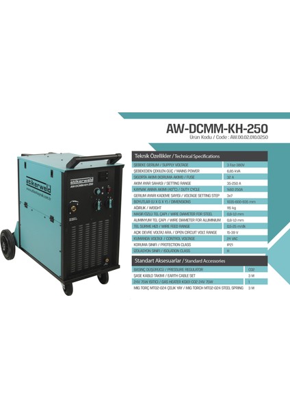 Atiker AW-DCMM-KH-250 Gazaltı Kaynak Makinesi