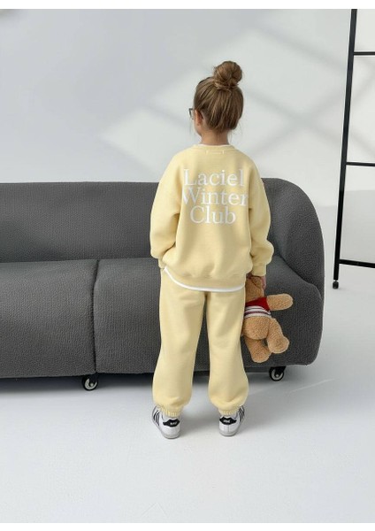 La Ciel Paris Sırt Baskılı Sarı Unisex Çocuk Takımı – Sweatshirt & Jogger Alt, 2–7 Yaş fiyatları