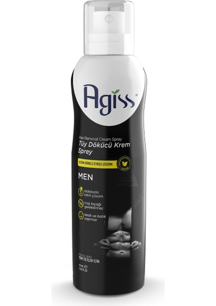 Tüy Dökücü Krem Gazlı Sprey 175 ml Men