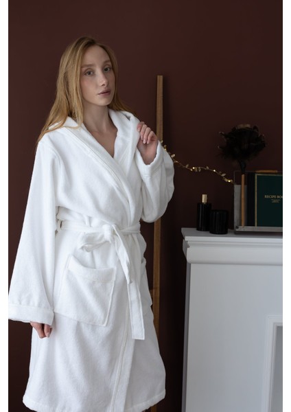 Miro %100 Pamuk Kadın Bornoz Beyaz modelleri