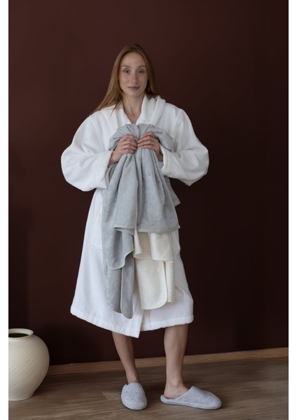 Miro %100 Pamuk Kadın Bornoz Ekru fiyatları