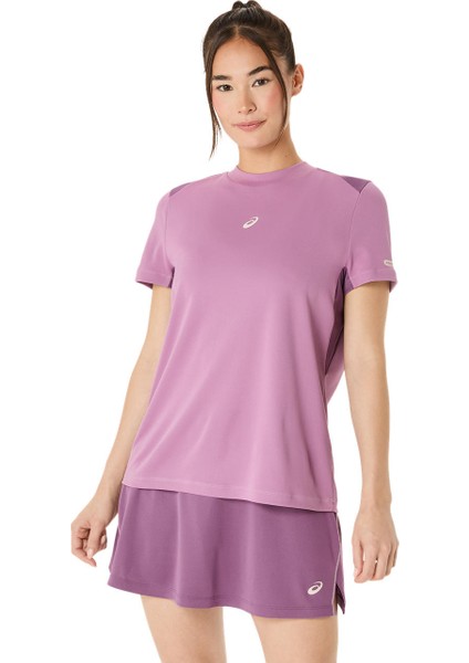 Padel Court Ss Top Kadın Dark Purple Kısa Kollu Tshirt 2042A380-500