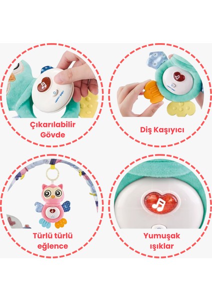 Sesli ve Işıklı Bebek Yatıştırıcı Baykuş Peluş Oyuncak