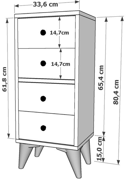 Beyaz Çekmeceli Ayaklı Komodin KMD-1062-Ç fırsatları