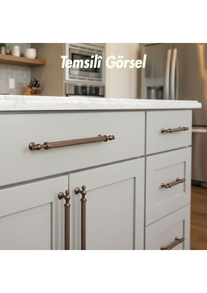 Nesil Çizgili 256 mm Bronz Metal Dolap Kolu Mutfak Dolabı Mobilya Çekmece Kulpu Kulp Modeli modelleri