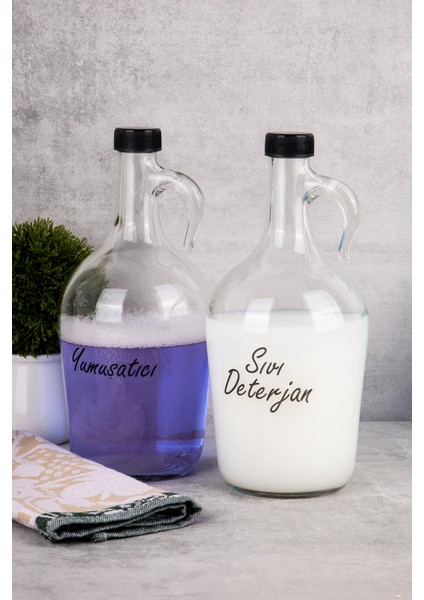 2'li Cam Deterjan ve Yumuşatıcı Seti, Saklama Kabı, 1500ML modelleri