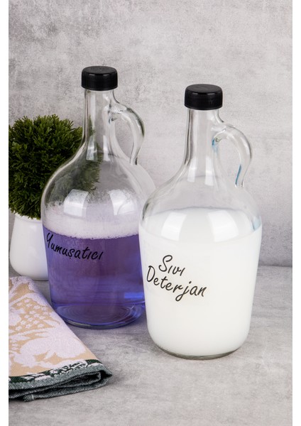 2'li Cam Deterjan ve Yumuşatıcı Seti, Saklama Kabı, 1500ML indirimleri