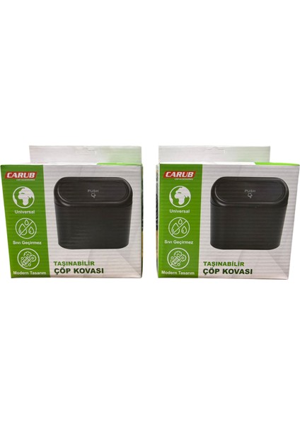 Araba Çöp Kutusu Araç Içi Taşınabilir Kapaklı Çöp Kovası 2 Adet Fiyatı fırsatları