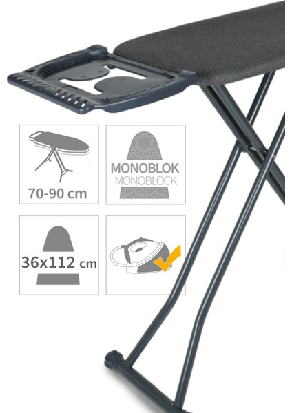 Silvia Ütü Masası Ironika Kalın Borulu Kurutmalık Set Antrasit modelleri