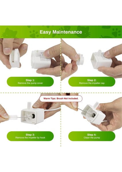 Kedi Su Çeşmesi Pompası JY-830 Paslanmaz Çelik Için Yedek Pompa Pet Su Çeşmesi USB Pompası Ayarlanabilir (Yurt Dışından) modelleri