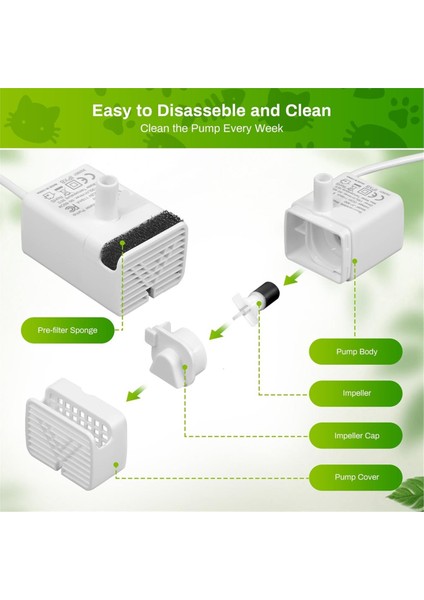 Kedi Su Çeşmesi Pompası JY-830 Paslanmaz Çelik Için Yedek Pompa Pet Su Çeşmesi USB Pompası Ayarlanabilir (Yurt Dışından) indirimleri