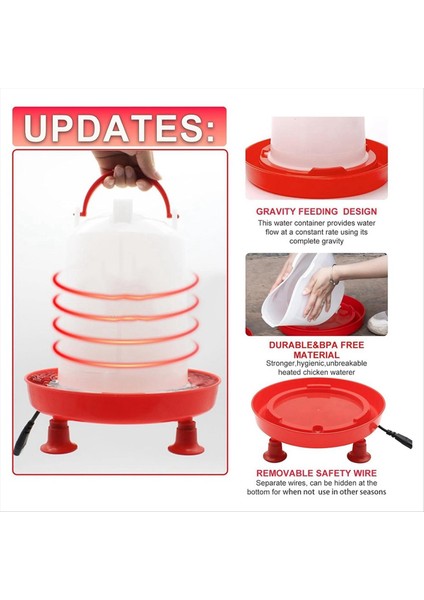 Kış Için 3l Isıtmalı Tavuk Suluk Otomatik Doldurma Tavuk Su Isıtıcısı Bacak Desteği ile 35W Isıtma Kümes Hayvanları Abd Plug (Yurt Dışından) fırsatları