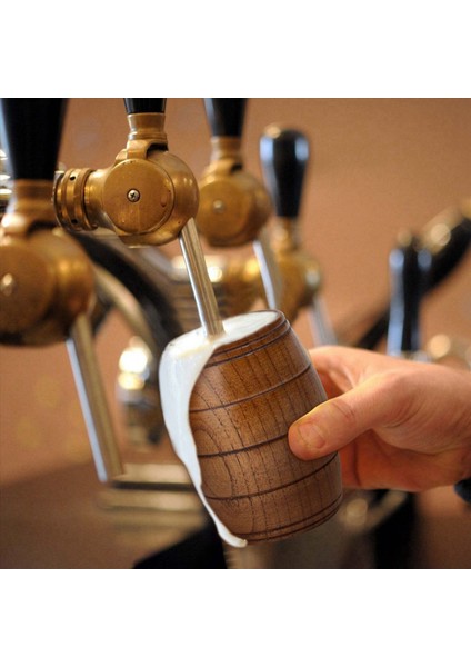 4 Parça Klasik Ahşap Varil Şekilli Bira Kupası El Yapımı Çay Bardak Kahve Sıcak Içecekler Süt Şarap 210 ml (Yurt Dışından) fırsatları