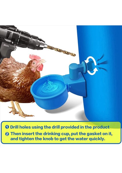Tavuk Suluk Büyük Otomatik Tavuk Suluk Bardak Dıy Kümes Hayvanları Tavuk Suluk Seti 5 Galon Tavuk Ördek Için 24 Adet (Yurt Dışından) indirimleri