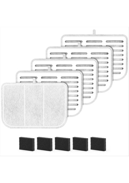 Kedi Su Çeşmesi Filtresi Eversweet Max Akülü 105FL Oz/3l Pet Kedi Su Çeşmesi Filtre Süngerleri Yedek 5 + 5 (Yurt Dışından)