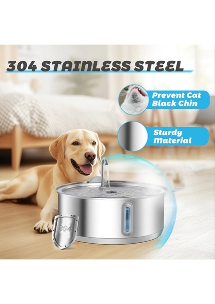 8l Büyük Kapasiteli Paslanmaz Çelik Kedi Su Çeşmesi Pet Su Sebili Filtre ile Köpek Içme Çeşmesi Kediler Için (Yurt Dışından) fırsatları