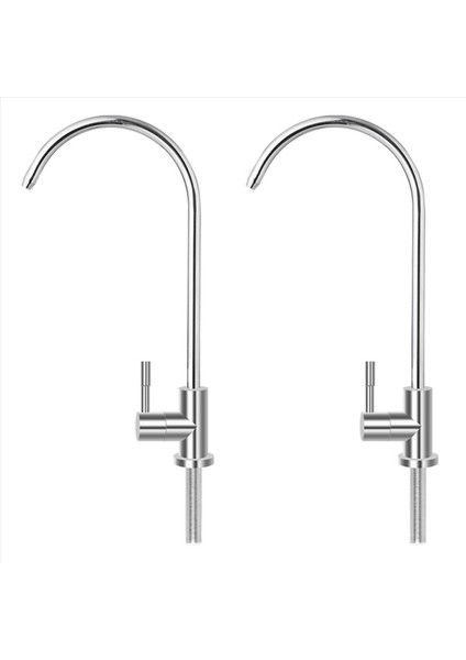 2 Adet 1/4 Inç Mutfak Lavabo Musluğu Dokunun Krom Ters Osmoz Içme Suyu Filtresi Rotasyon Musluk Hızlı Bağlantı (Yurt Dışından)