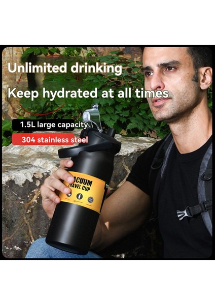 Büyük Kapasiteli 304 Paslanmaz Çelik Yalıtım Pot Çift Duvar Içme Şişesi Taşınabilir Spor Dağcılık Fincan 1000 ml (Yurt Dışından) indirimleri