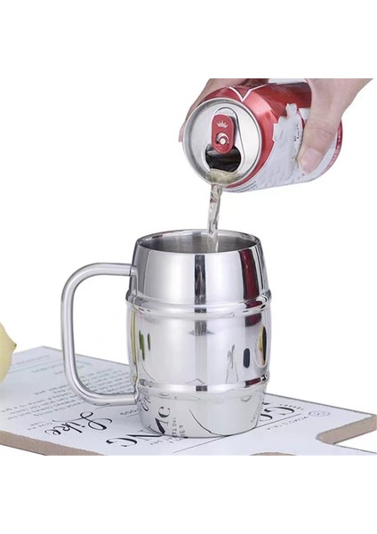 500 ml Çift Paslanmaz Çelik Bira Bardağı Açık Kamp Batı Kahve Kulplu Fincan Yalıtımlı Taşınabilir Su Bardağı Kupalar (Yurt Dışından) indirimleri