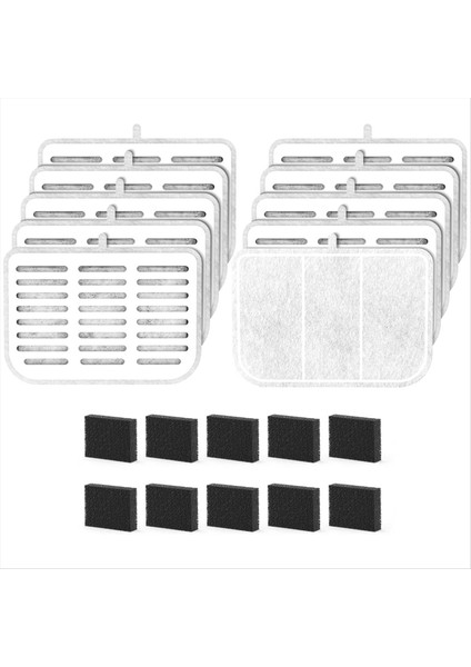 Kedi Su Çeşmesi Filtresi Eversweet Max Akülü 105FL Oz/3l Pet Kedi Su Çeşmesi Filtre Süngerleri Yedek 10 + 10 (Yurt Dışından)