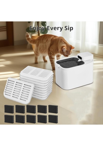 Kedi Su Çeşmesi Filtresi Eversweet Max Akülü 105FL Oz/3l Pet Kedi Su Çeşmesi Filtre Süngerleri Yedek 10 + 10 (Yurt Dışından) indirimleri