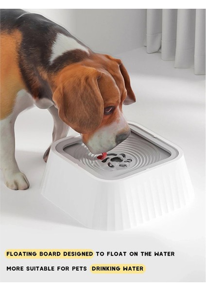 Yüzer Plakalı Su Çeşmesi Dökülme Yok Köpek Su Kasesi Temiz Içme Yavaş Besleyici Anti-Sıçrama Pet Pet Gri (Yurt Dışından) fırsatları