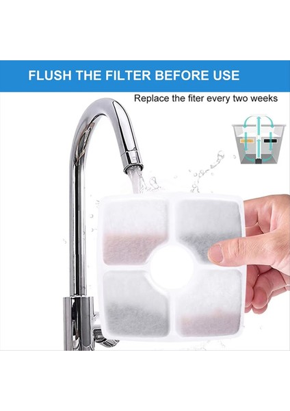 12 Pcs Yedek Fliter Üçlü Filtrasyon Köpeği Içme Çeşme Filtresi Kare Pet Cat Dog Fountain Dispenser (Yurt Dışından) indirimleri