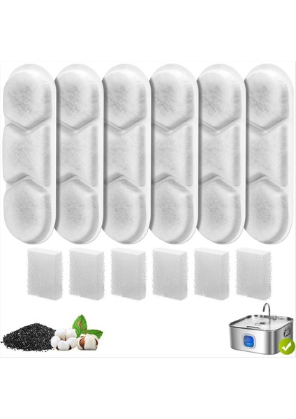 Pet Su Çeşmesi Yedek Filtreler 410OZ/3 2GAL/12L Su Çeşmesi Kedi Suluk Filtreleri ve Pompa Süngerleri A (Yurt Dışından) fiyatları
