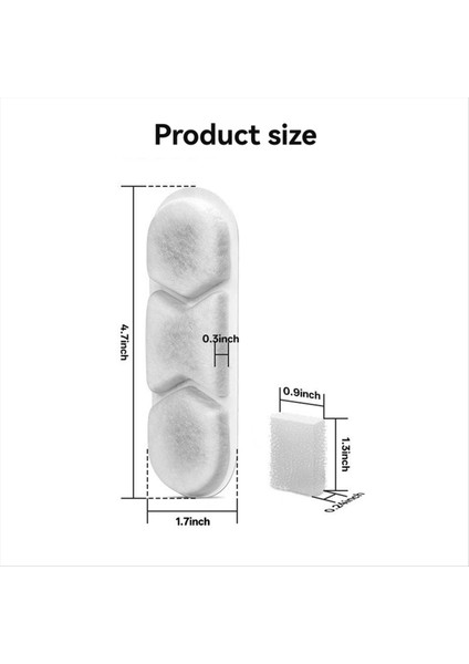 Pet Su Çeşmesi Yedek Filtreler 410OZ/3 2GAL/12L Su Çeşmesi Kedi Suluk Filtreleri ve Pompa Süngerleri A (Yurt Dışından) fırsatları