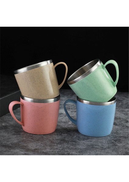 Çift Katmanlı Haşlanma Önleyici Paslanmaz Çelik Bardak Plastik Saplı Kahve Süt Kupa Içecekler Su Bardağı Ev Ofis Tumbler (Yurt Dışından) modelleri