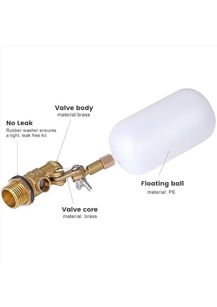 1/2 Inç Şamandıra Valfi Su Şamandıra Valfi Gölet Şamandıra Valfi Kapatma Otomatik Doldurma Hayvancılık Tankları Akvaryumlar (6 Adet) (Yurt Dışından) modelleri